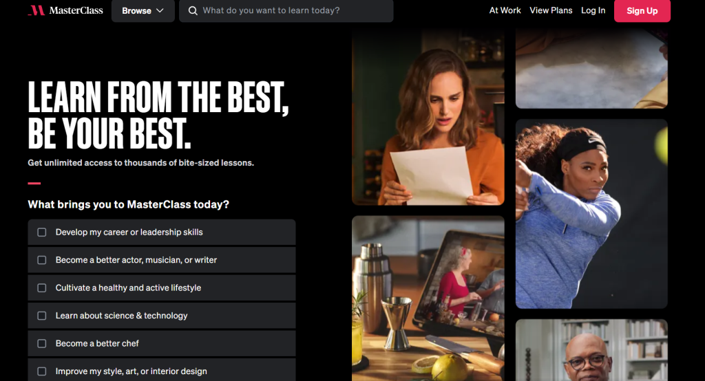 MasterClass Homepage
